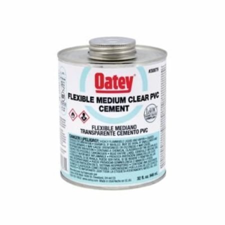 OATEY PVC Cement, Low VOC, 32 oz, Translucent Liquid, Clear 30879